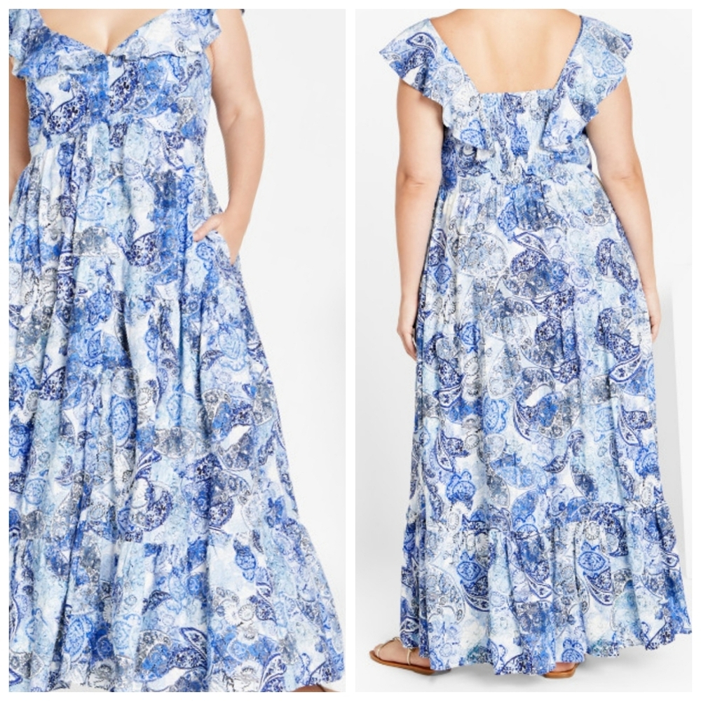 City Chic Maxi Dress - Size S/16